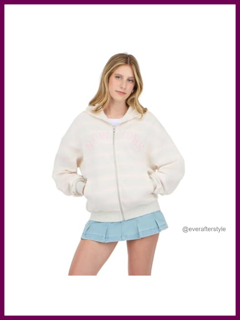 Women's Boyfriend Fit Zip-Up Hoodie Yarn-Dyed Striped Knit